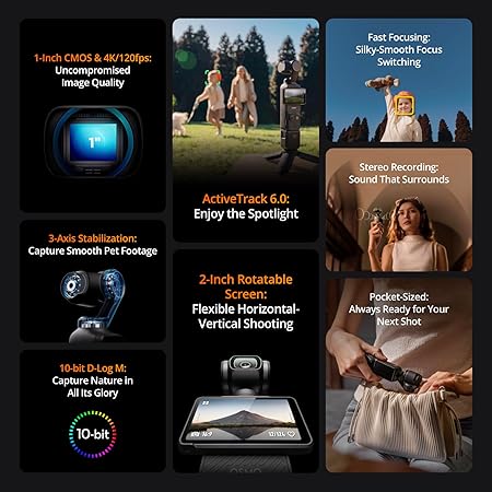 Osmo Pocket 3, Vlogging Camera with 1'' CMOS & 4K/120fps Video, 3-Axis Stabilization ULTRA